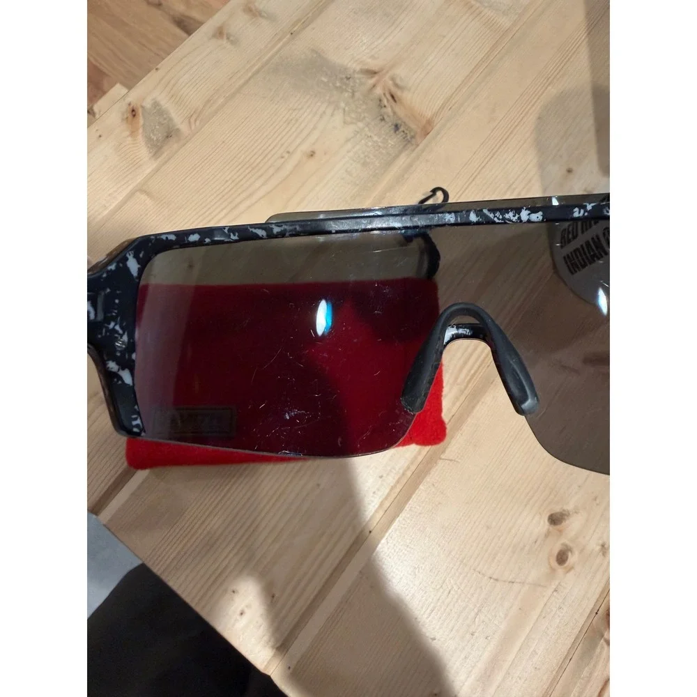 Smith Wildcat Sunglasses Black White Splatter ChromaPop Red Mirror Lens Sport